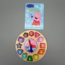Peppa Pig Shape Sorter Wooden Learning Clock  Puzzle Set For Kids