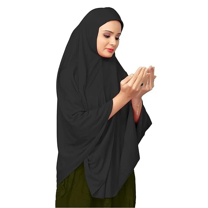 Mujer Islámico Namazi Lycra Elástico Cosido Liso Hijab Niñas الحجاب... - Imagen 3 de 4