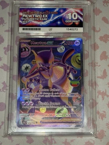 Pokemon TCG Mewtwo 157/128 Futuristic Rare 30th - ACE 10 - *Perfect Subgrades*