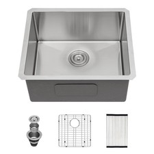 23 Inch Undermount Bar Sink 16 Gauge Stainless Steel Single Bowl RV Sink Smal...