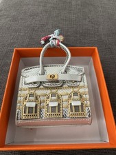 Mini Luxury Bag Charm Keychain AirPod Coin Holder XmasOrnament Silver House