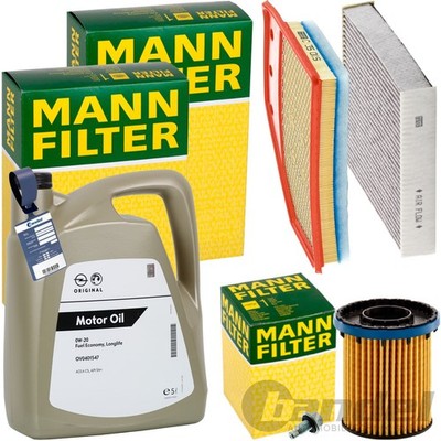 MANN INSPEKTIONSPAKET+5L ORIGINAL 0W-20 ÖL passend für OPEL INSIGNIA B 2.0 CDTI