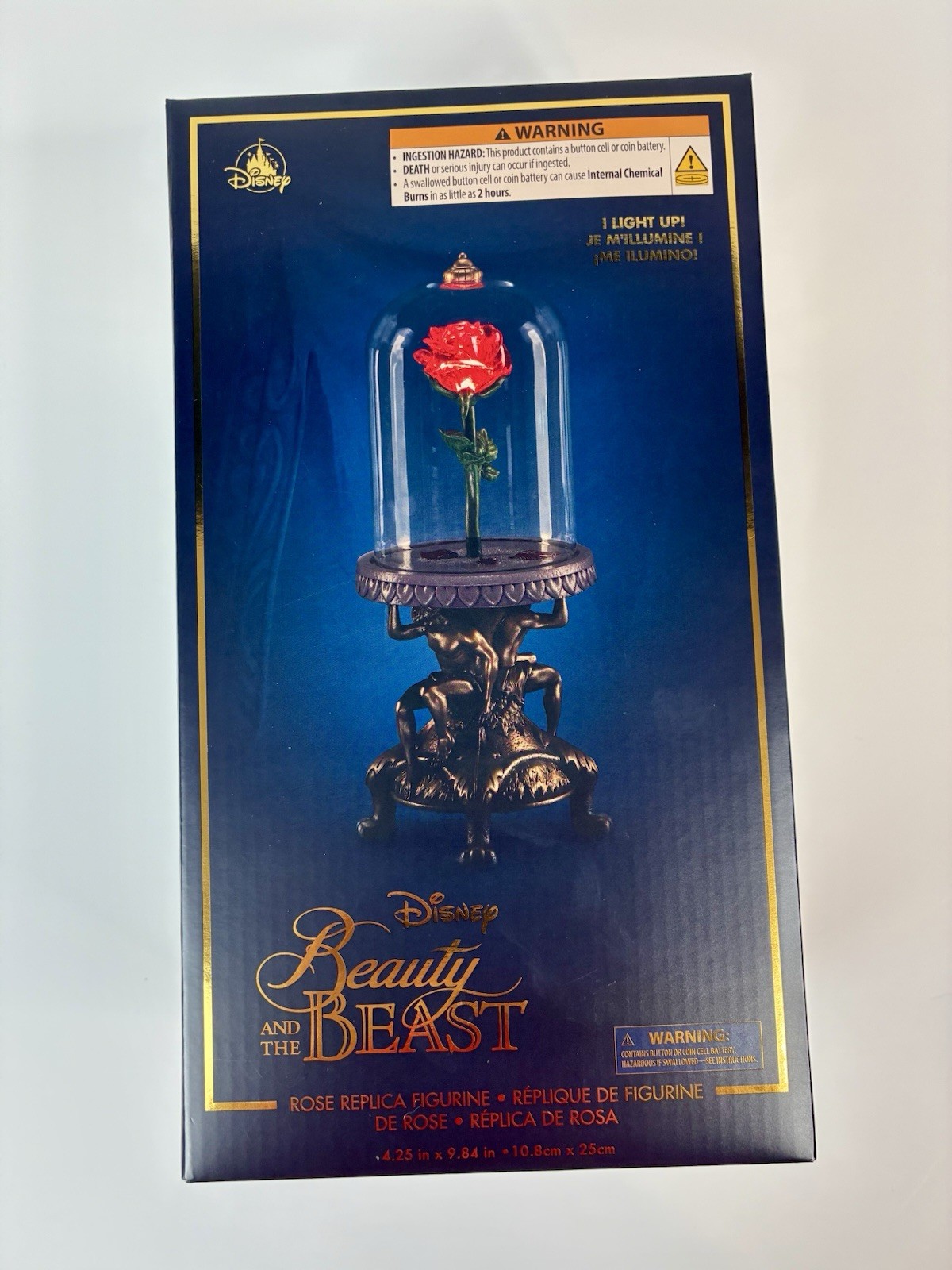 Disney Parks Beauty and the Beast Light-Up Enchanted Rose Replica NIB