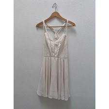 Silence + Noise Off-White Ladder-Cutout Cami Mini Dress - Size 6