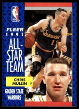 Chris Mullin 1991-92 Fleer #218 Warriors NBA READ FREE SHIPPING AutographDen