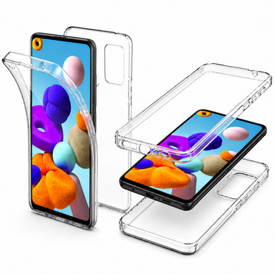 Handy Hülle Komplettschutz Full Cover 360 Grad Silikon Tasche TPU für Samsung