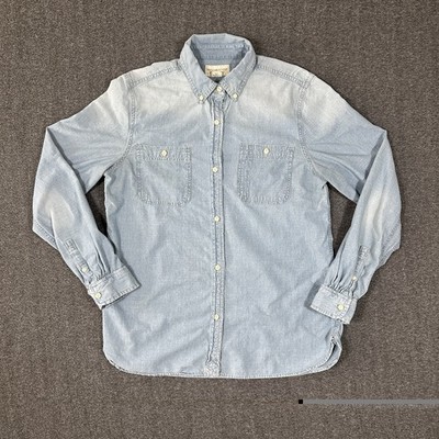 Ralph Lauren Denim & Supply Denim Shirt Women's M Light Blue Fading Long Sleeve