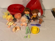 Vintage 1980 Strawberry Shortcake Carry Case 5 Dolls by American Greetings