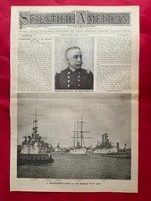 1898 Scientific American Article ~ WWI Ships  Brooklyn Navy Yard Commodore Dewey