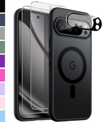 Matt Magnetisch Hülle + Displayglas + Kameraschutz Google Pixel 10 9 8 Pro a XL