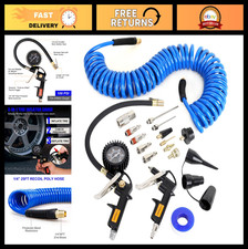 16-Piece Heavy Duty Air Compressor Accessory Kit, 25ft Recoil Hose, Tire Inflato