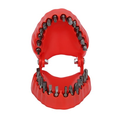Denture Drill Bit Holder Teeth Model Shaped Full Opening Screwdriver Bit Holder