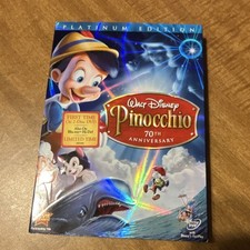 Walt Disney Pinocchio 70th Anniversary Platinum Edition DVD 2-Disc Animation Fa  