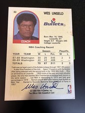 1989-90 Wes Unseld Autographed Card