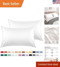 Cotton Pillow Cases Standard Size Set of 2, 600 Thread Count Pillowcases 20x2...