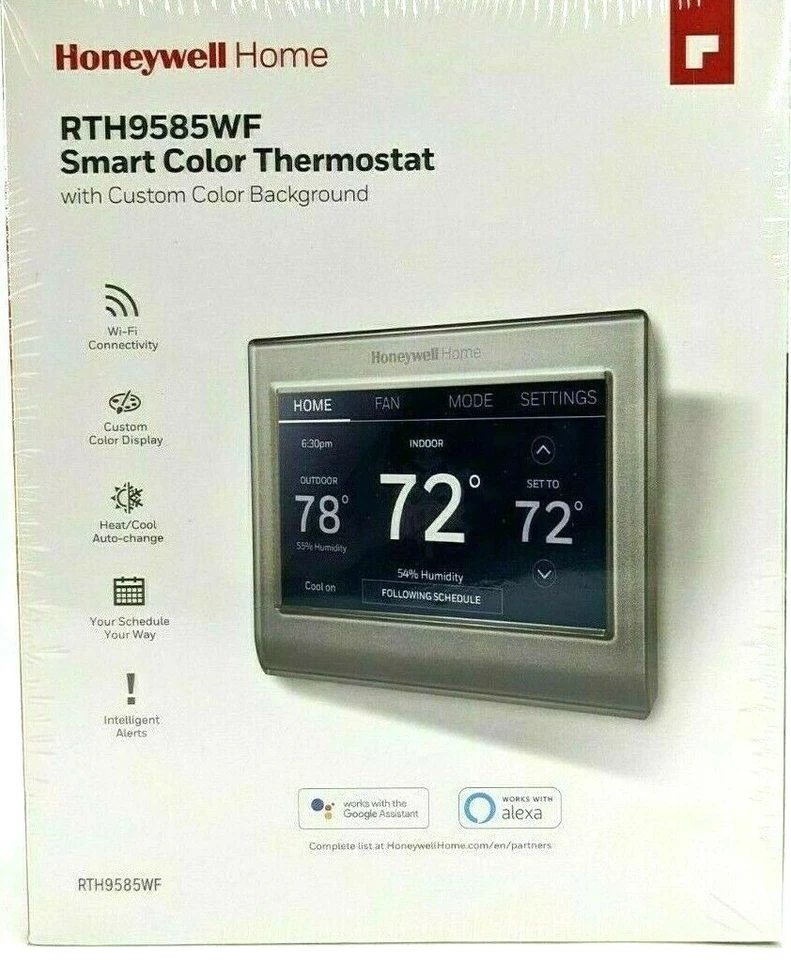 Honeywell Wi-Fi Smart Color Programmable Thermostat (RTH9585WF)  - Image 2 of 4