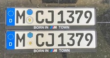 two BMW dealer frames BMW "Born in M Town" Munich home of BMW