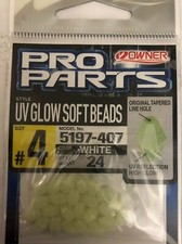 Owner 5197-407 UV Glow Soft Beads 24Ct Pk Size 4 White-RARE-Brand New-SHIP N24H