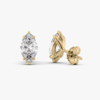 Ohrstecker 18 Karat Gelbgold Lab Grown Marquise 2,0 Karat Igi Zertifiziert Di...
