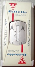 Gillette Stainless Steel Shaving Double Edge Safety Razor Blades (6), NOS