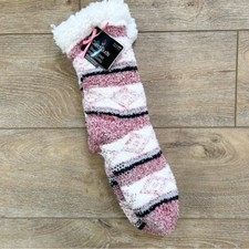 Cuddl Duds Sherpa Lined Lounge Socks Slippers Women  s Sz 4-10 Plush Filled NEW