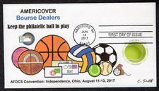 2017 (49c) Tennis Ball (Scott 5209) AMERICOVER BOURSE C. Scott FDC NP218