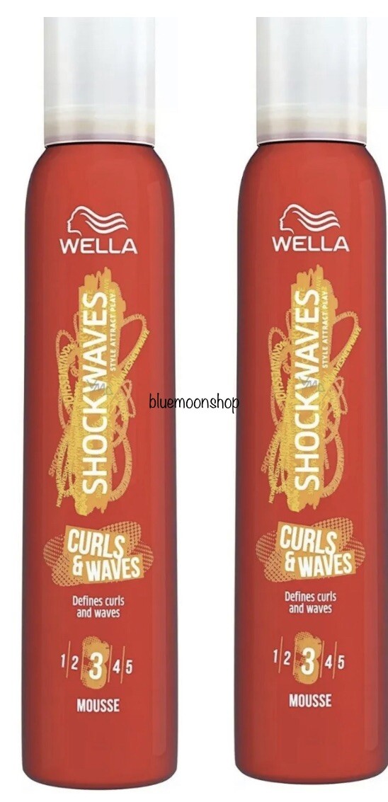 2 x Wella Shockwaves Curl & Waves Mousse hardener for curls and waves 200 ml