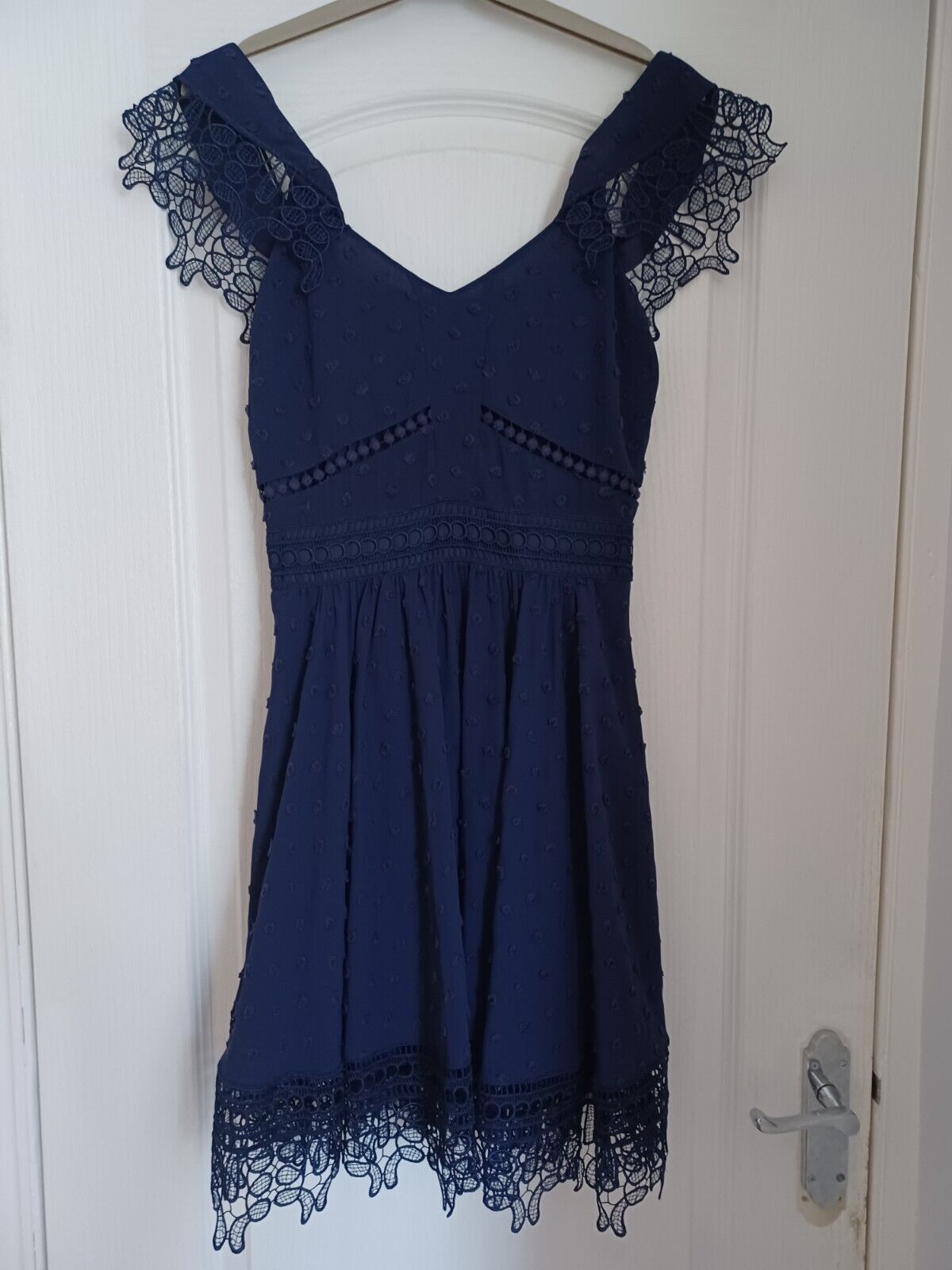 WHISTLES Navy Chiffon Evening Dress Size 6 | eBay
