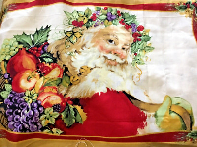 Santa Claus Panel Christmas, Peggy Toole Robert Kaufman Cotton Fabric, 12 Panels