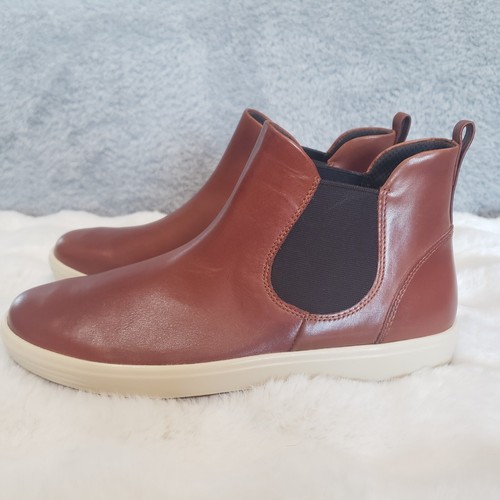 Ecco Soft 7 Women's Cognac Leather Chelsea Boot Booties New Size 35 US 4 4.5 - Picture 2 of 10