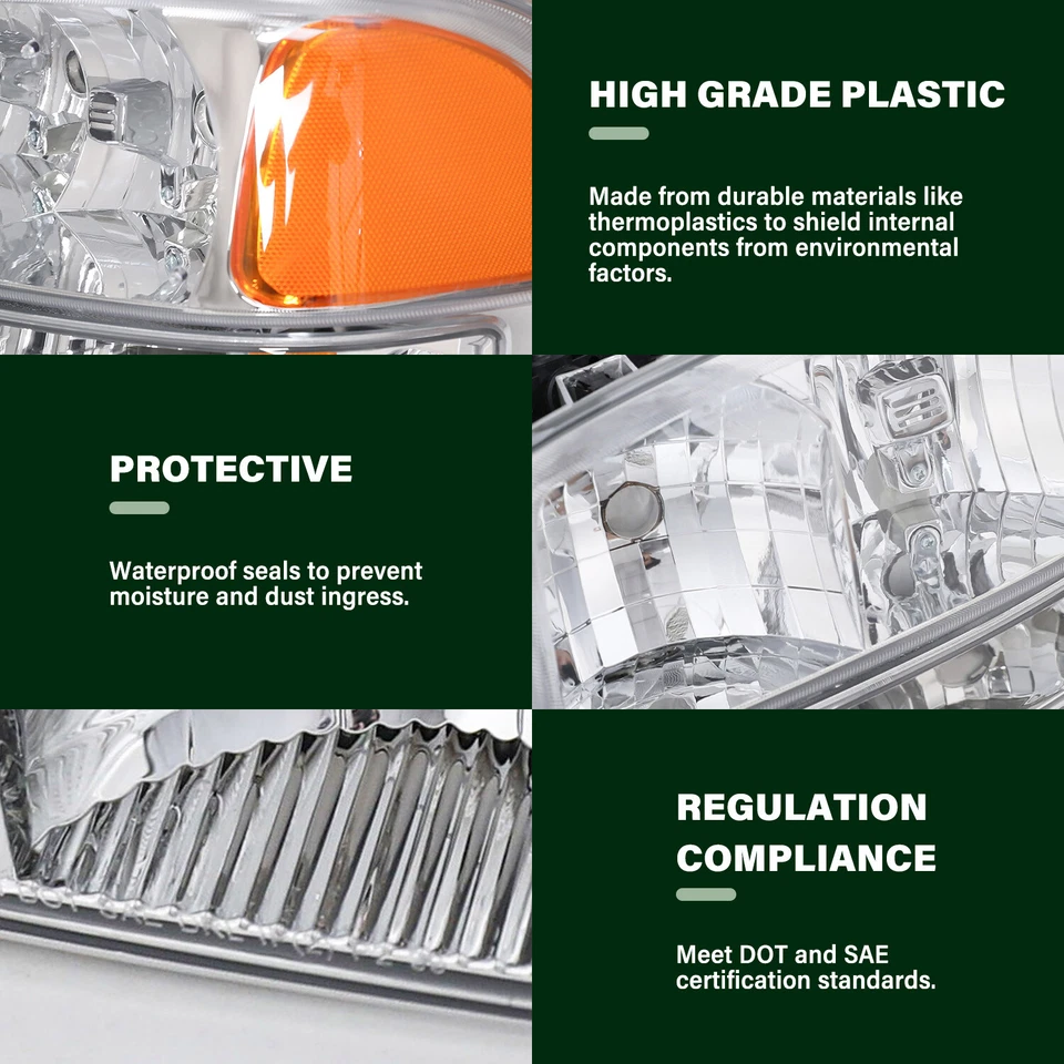 Faros + lámparas de señalización de parachoques 99-07 para GMC Sierra 00-06 Yukon 1999-2007 Foto 3 de 4