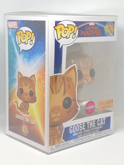 Funko Pop! 426 Captain Marvel Goose the Cat Flocked Box Lunch Exclusive! W/ Prot | eBay