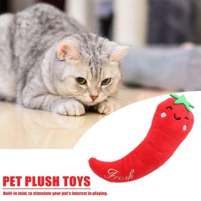 Katze Plüsch Minze Interaktive Krallen Daumen Gemüseform Katzenminze Spielzeug (Chili)