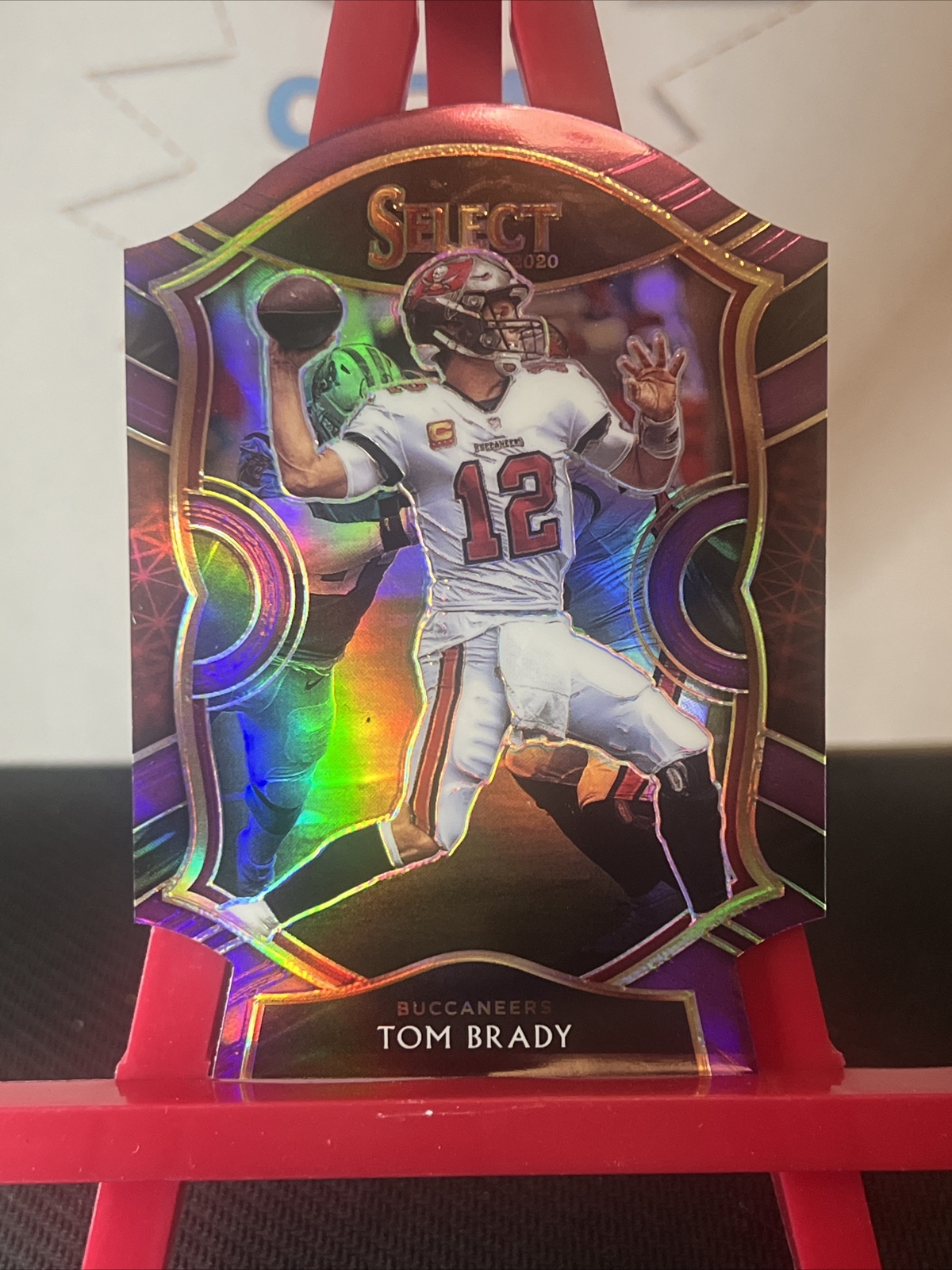 2020 Select Tom Brady Concourse Prizm Purple Die-Cut #1 Bucs Patriots