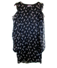 mango uk s new black floral cold shoulder chiffon dress