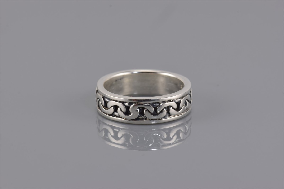 ヴィンテージ！ Sterling Silver Oval リング Size 7 Sterling Silver Native American Style Ring Feathers
