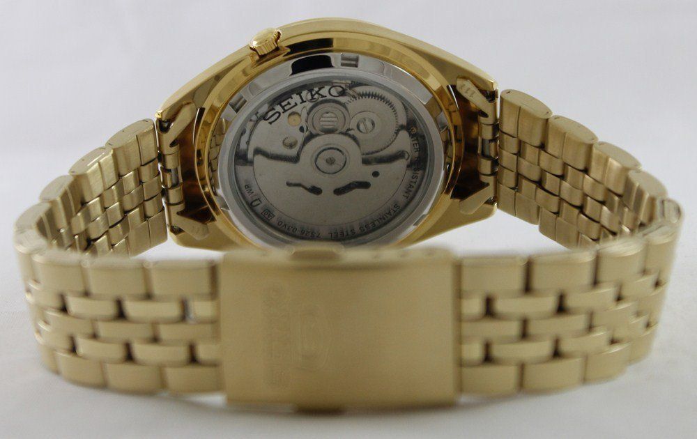 さやにこ Seiko 5 Automatic 21 Jewels Gold Tone Dial Roman Numerals