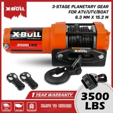 X-BULL 12V 3500LBS  Electric Winch Synthetic Rope Off-Road ATV UTV  Boat Winch