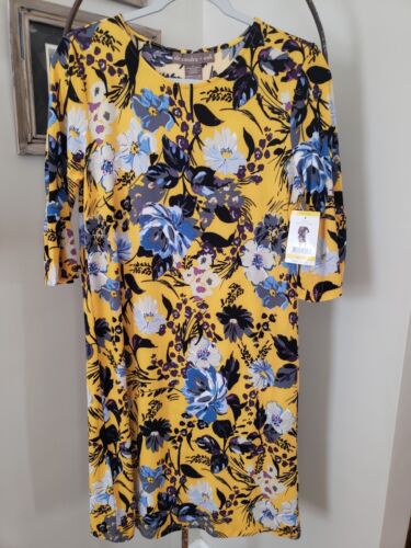 Alexandra & Oak Dress Yellow Combo Floral medium spring dress easter dress nwt