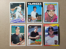 6 card Lot Dennis Rasmussen Yankees, Reds, Padres - excellent condition