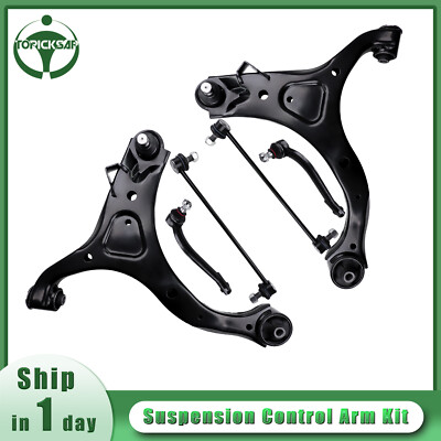 6Pcs Control Arms with Ball Joint Tie Rods for Hyundai Santa Fe Kia Sorento