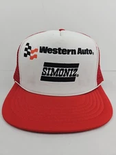 Vintage Simoniz Western Auto Trucker Hat Snapback Cap