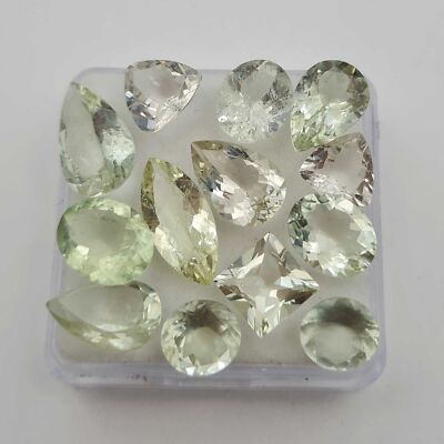 Natural Green Beryl Mix Cut Loose Gemstone Lot 4 Pcs 8-9 MM 11 CT
