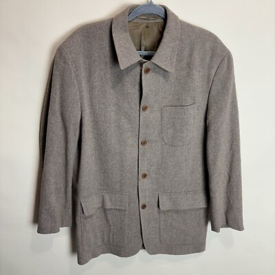 Daniel Hechter Men's Tan Brown Wool Button Down Sport Jacket Size 41 Old Money