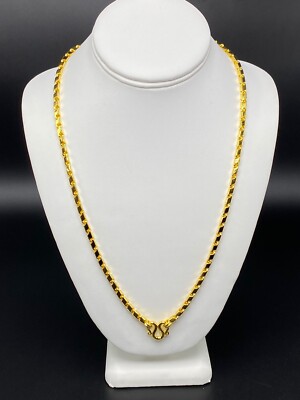 9999 Solid 24k Gold Slanted Bar Chain 75 Gram Sightly Hollow 24