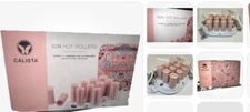 Calista Tools Ion Hot Rollers 12  1" Short 1.25"Medium Clips Stand Case Pink QVC