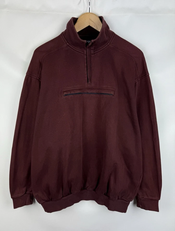 Pull sweat homme YSL Yves Saint Laurent vintage 1/4 zip taille 2XL - Photo 1/4