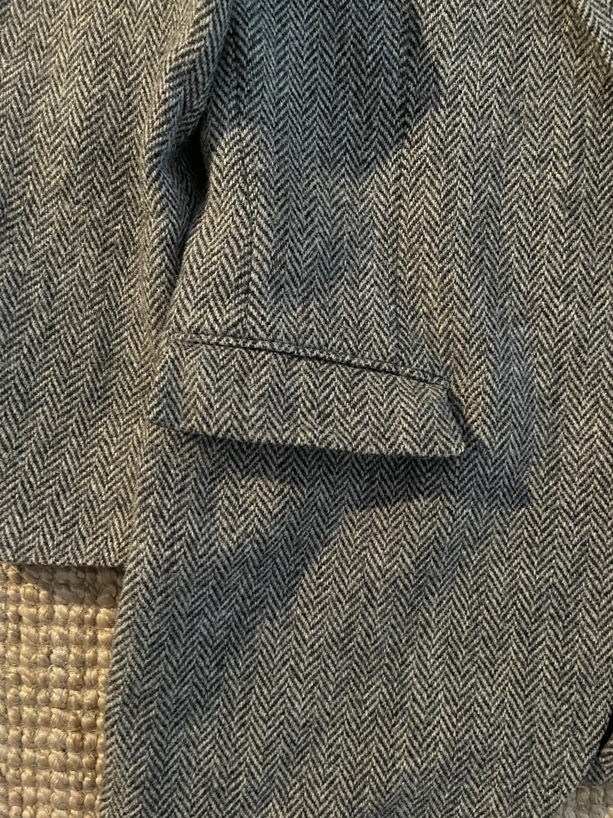 Vintage Stafford Harris Tweed Herringbone Grey 100 W… Gem