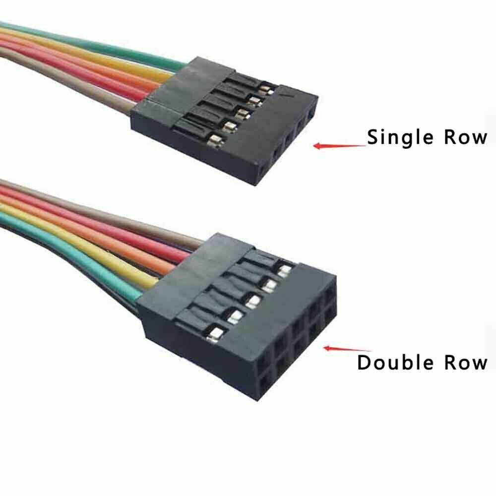 DuPont 2.54mm Rainbow Cable Ribbon Jumper Wire Female-Female Single/Double Row
