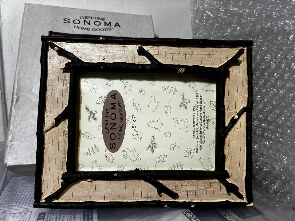 Foto rústica cabaña de troncos Sonoma de 5”x7” casa de campo marco de fotos leñoso mesa nueva en caja Foto 2 de 4